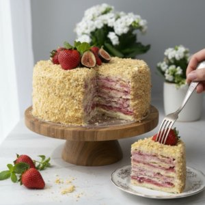 Raspberry Napoleon Cake